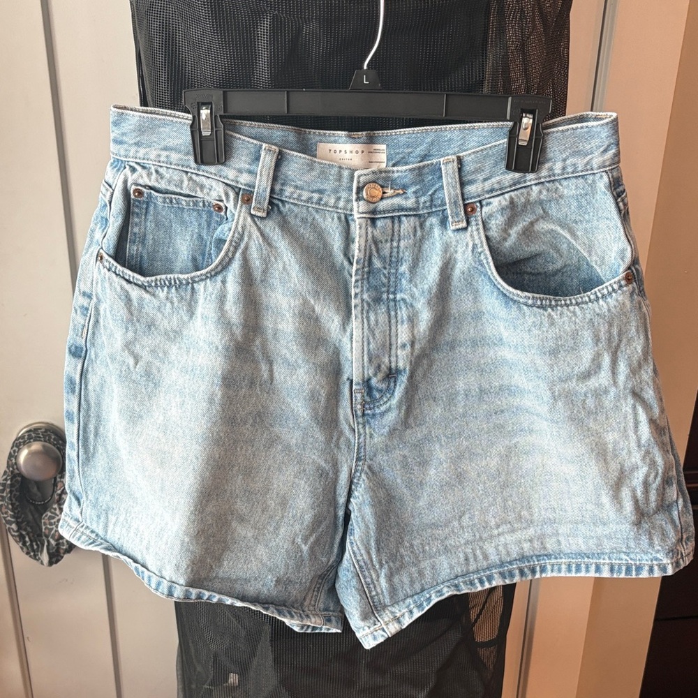 TOPSHOP Light Blue Hourglass Jean Shorts for Women
